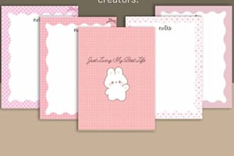 create  canva stationery bundles and aesthetic digital notes