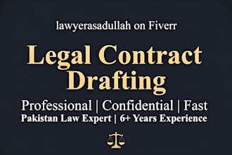 draft and review legal contracts and documents pakistan law