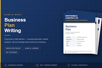 write a professional business plan for your start up or small business