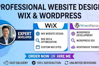 design wix website and wordpress website wix expert website developer wix seo