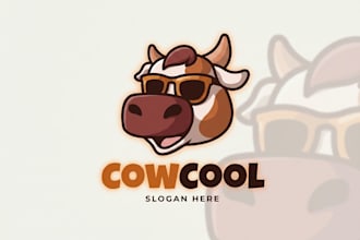 create a high quality cow and horse logo