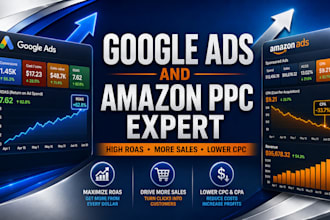 setup and optimize google ads and amazon PPC campaign for high roas