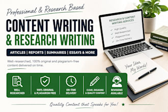 write professional content, articles, summaries, and reports