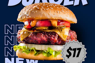 design eye catching food flyers and restaurant menus