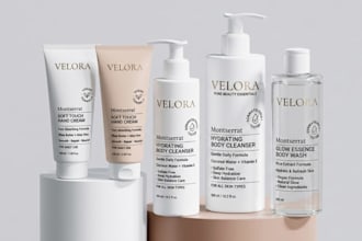 design luxury skincare cosmetic product mockup and packaging