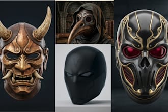 sculpt 3d mask 3d helmet cosplay mask cosplay armor 3d print and paint mask