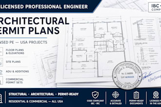 architectural permit plan construction document licensed pe drafting USA project