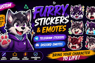 make animated furry telegram stickers discord emotes sticker furry character art