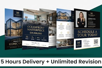 create stunning print ready flyer, real estate business flyer
