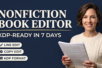 line edit and copy edit your nonfiction book for amazon KDP publishing