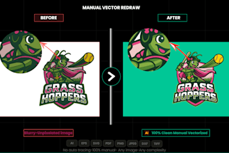 manually vectorize any logo, image, or artwork into a clean, scalable vector