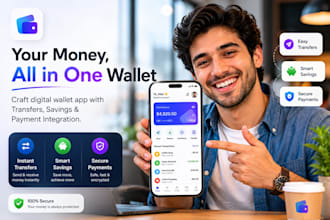 craft digital wallet app with transfers, savings and payment integration