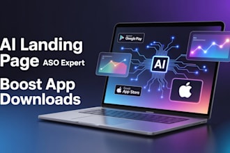 design a high converting ai powered landing page  boost your app download aso
