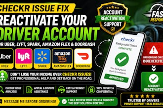 solve checkr issues for uber lyft spark amazon flex and doordash drivers