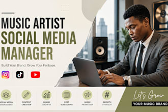 music artist social media marketing manager, social media management, content