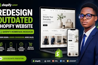 shopify website redesign, clone, revamp shopify store design