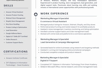 create a professional ats friendly CV resume