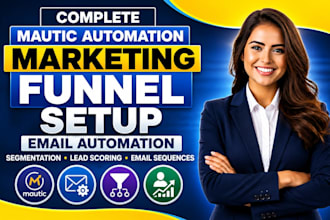 setup a complete mautic marketing automation funnel with segmentation, scoring