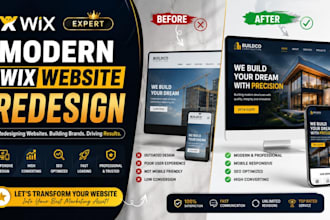 redesign wix website, wix website design, responsive wix website redesign