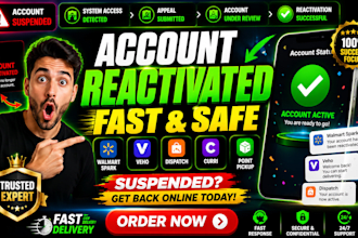 reactivate walmart spark veho dispatch curri and point pickup accounts