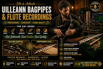 record elite uilleann bagpipes and flute performances for any genre