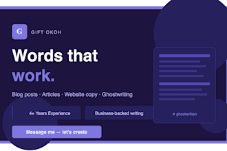 be your efficient ghostwriter