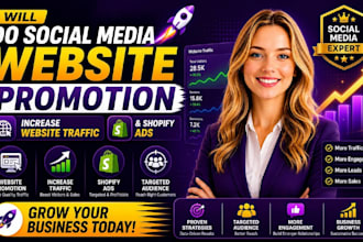 do social media website promotion to increase website traffic, shopify ads