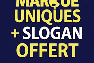 créer 3 noms de marque uniques slogan offert