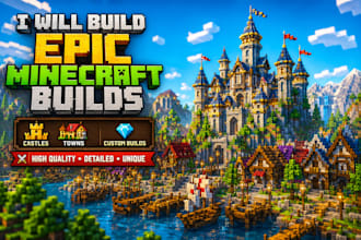 build minecraft castle, villages, base, hubs, spawns, house