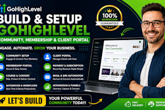 build and setup gohighlevel community, membership community, ghl client portal