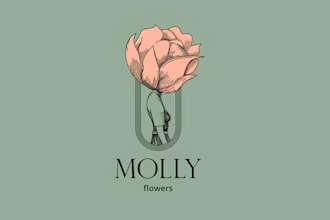 do elegant floral logo for flower shop, beauty and feminine brands