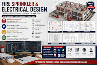 do electrical design lighting layout panel schedule power plan fire sprinkler