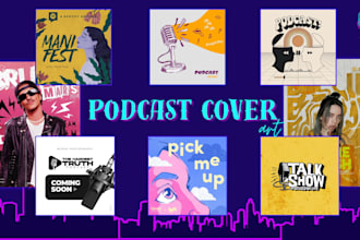 design professional podcast cover art and branding