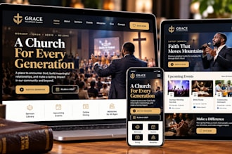 design author website, church website, ministry, christian and donation website