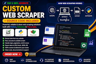 build web scraping bots, python automation scripts scraper