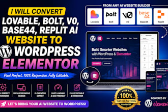 convert lovable, bolt, v0, base44, wix, replit ai website to wordpress elementor