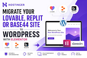 migrate lovable, replit bolt convert rebuild website to wordpress with elementor