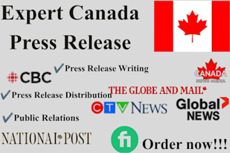 write and distribute your canada press release to top canadian media outlets