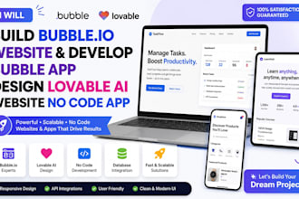build bubble io website develop bubble app design lovable ai website no code app