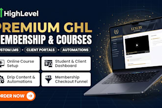 design premium gohighlevel membership portals and ghl courses