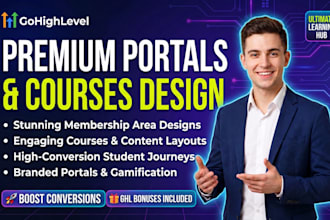 design premium gohighlevel membership portals and ghl courses