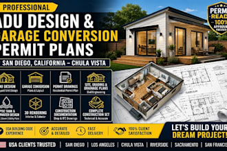 do adu design and garage conversion plans for san diego california chula vista