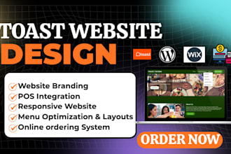 design a restaurant website with toast pos online ordering setup