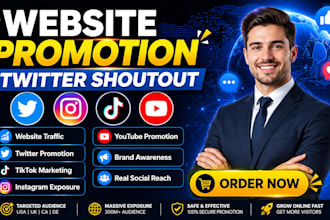 shoutout promote share website link to 300m USA UK ca de twitter ig yt tiktok