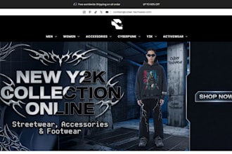 design streetwear website techwear anime clothing  store urban fashion store