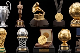 convert 2d to 3d trophy model badges awards medal for rendering and 3d printing