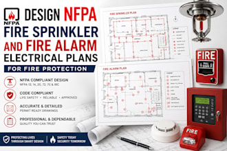 design nfpa fire sprinkler and fire alarm electrical plans for fire protection