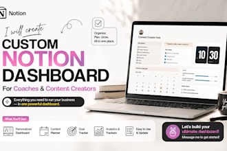create custom notion dashboard for coaches and content creators