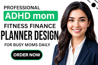 adhd mom fitness finance productivity digital planner design for busy moms daily