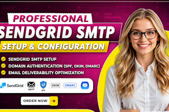 set up sendgrid SMTP, domain authentication, and email deliverability